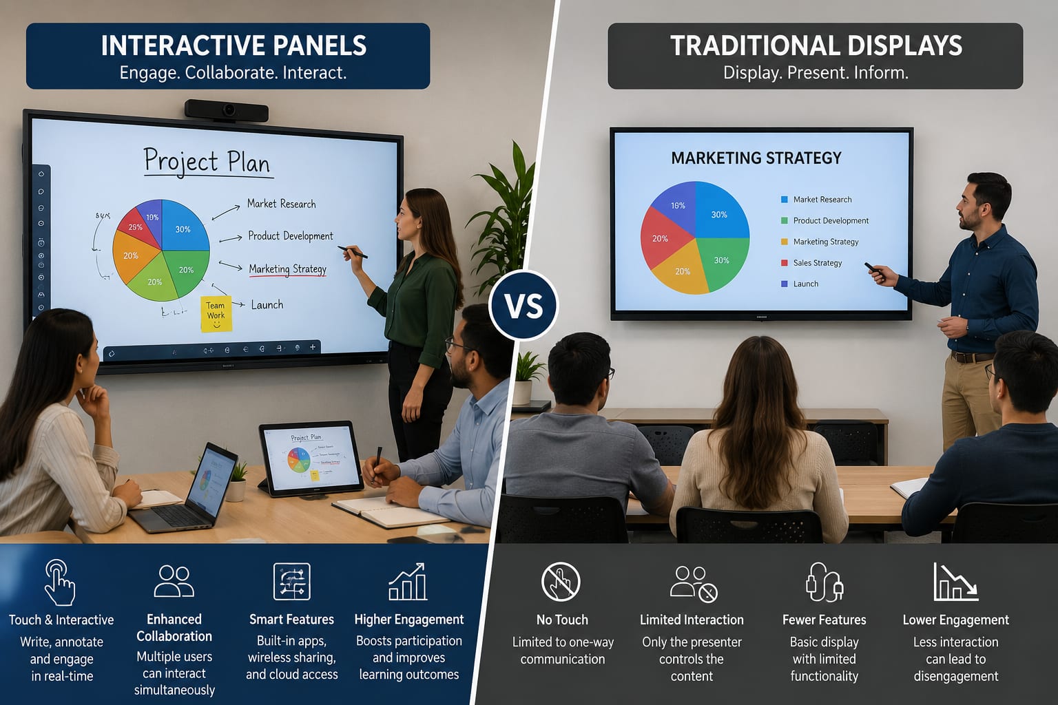 Interactive Panels vs Traditional Displays